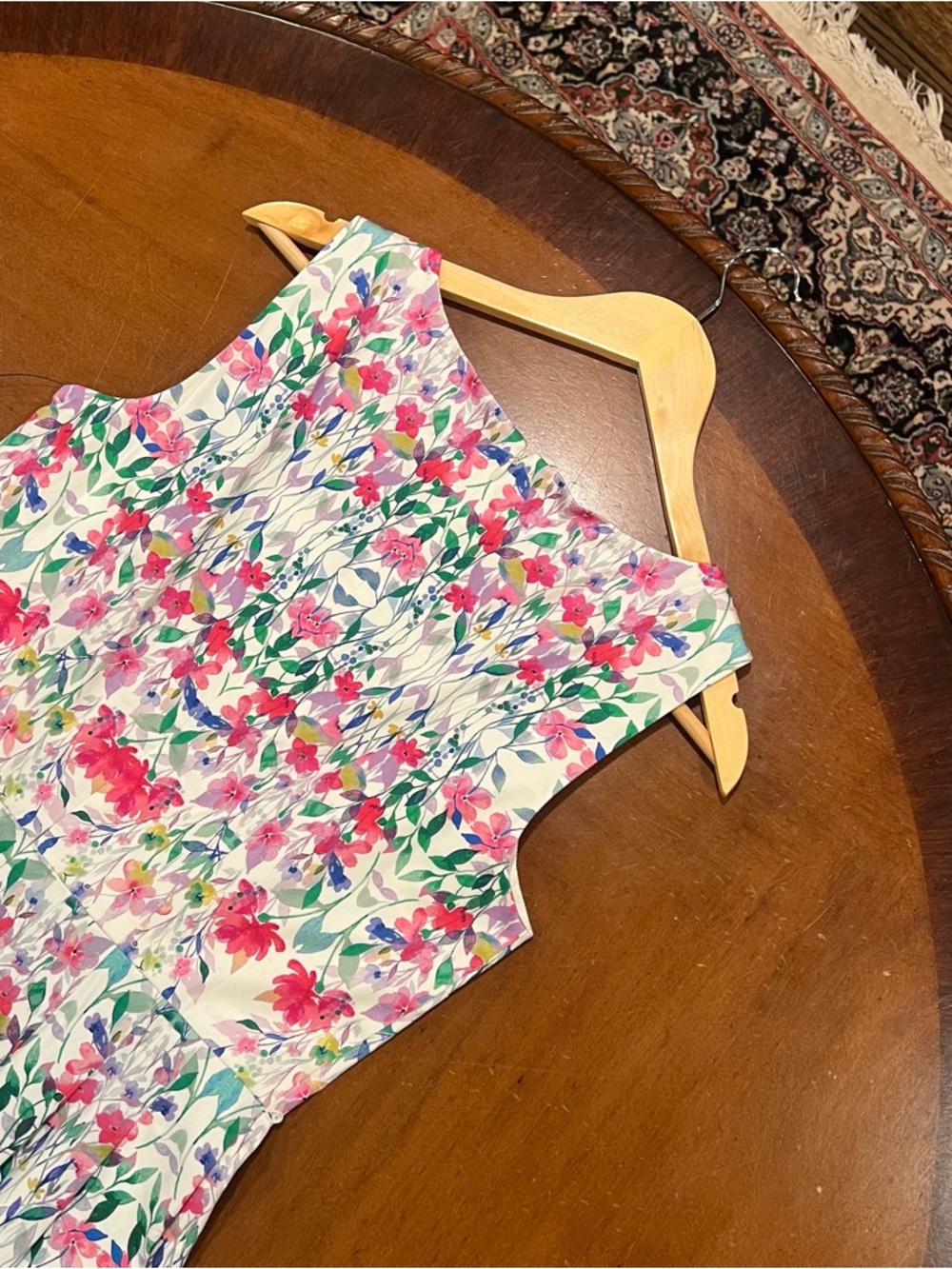 NWT Talbots Petites Garden Floral Belted Fit and Flare Dress 8P Sleeveless - Picture 8 of 16